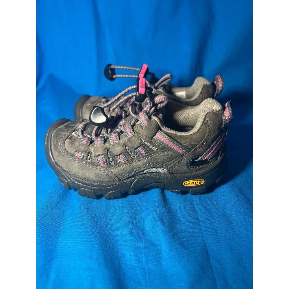 Keen Girls Alamosa Hiking Boots Gray Pink Waterproof Mid Top Lace Up Size 8
